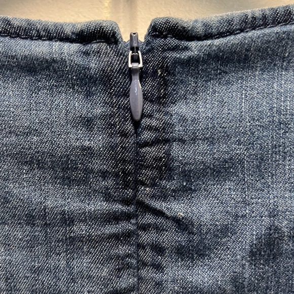 Talbots Denim Blue Chambray Split Neck Tie Cuffs 100% Cotton Dress. Size 14. NWT - Picture 7 of 9